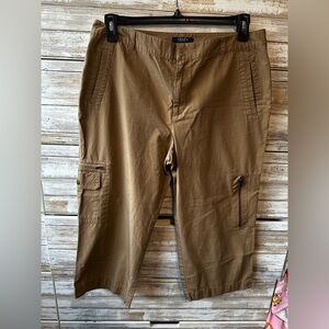 🤎 Chaps Cropped Cargo Pants Size 12 Tan Utility